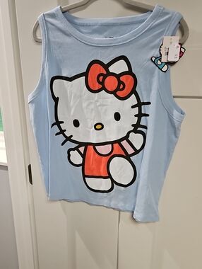 Hello Kitty Baby Blue Tank with Red Bow Graphic